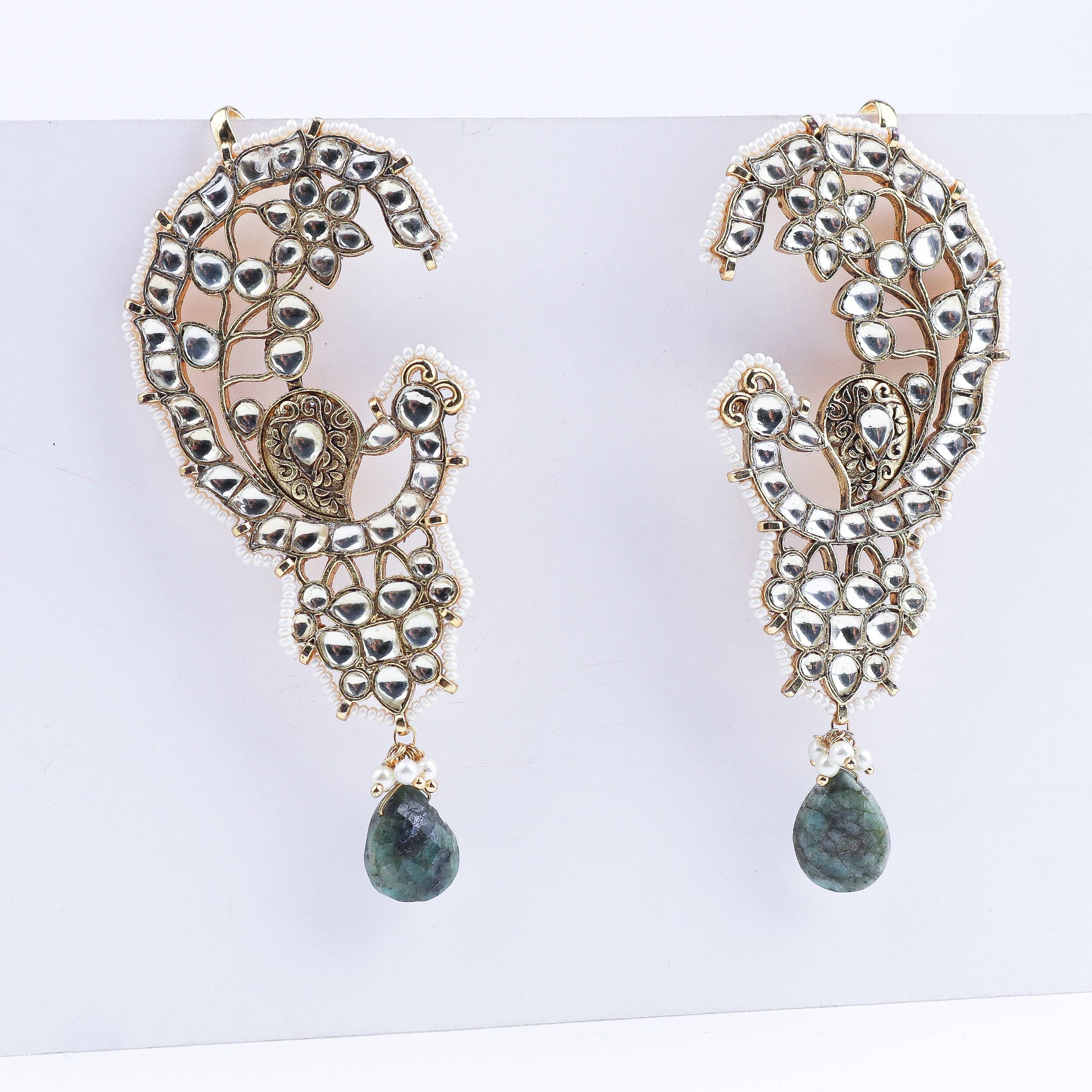 Close-up of 22K Gold-Plated Fashion Earcuff showcasing intricate detailing, fine craftsmanship, and rich 22K gold plating