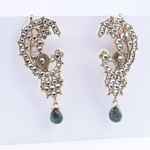 Close-up of 22K Gold-Plated Fashion Earcuff showcasing intricate detailing, fine craftsmanship, and rich 22K gold plating