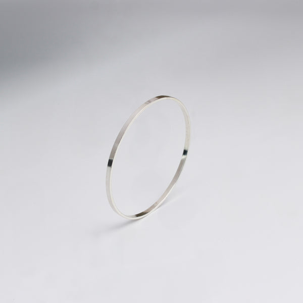 Plain Silver Bangle (Flat Shape)