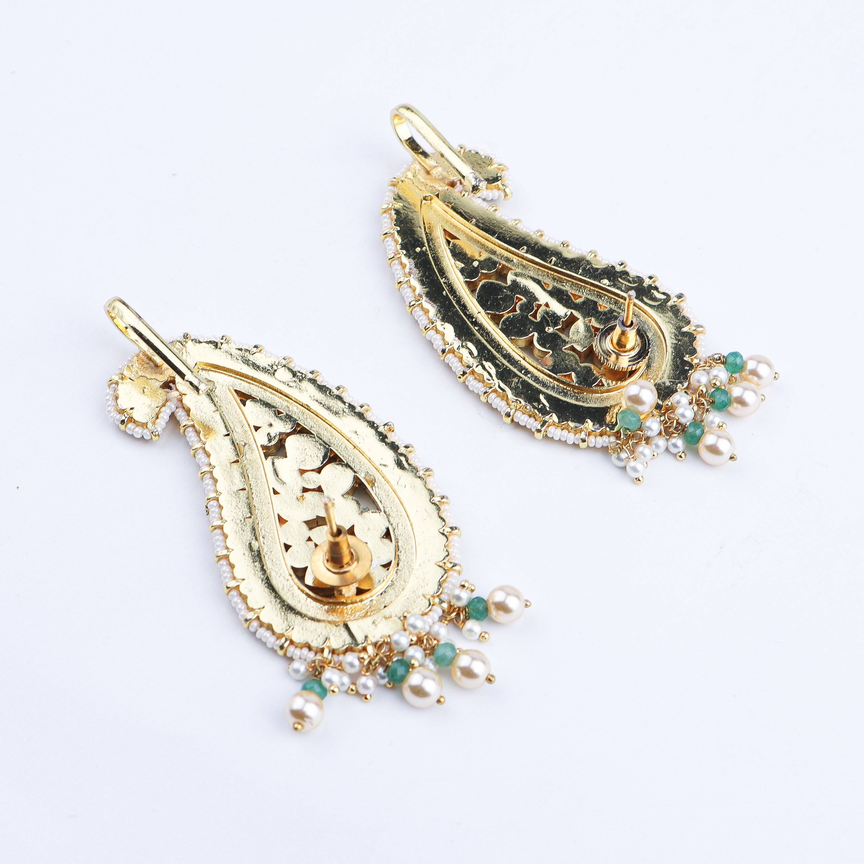 Angled view of a 22K gold-plated fashion ear cuff highlighting its elegant structure and polished gold finish