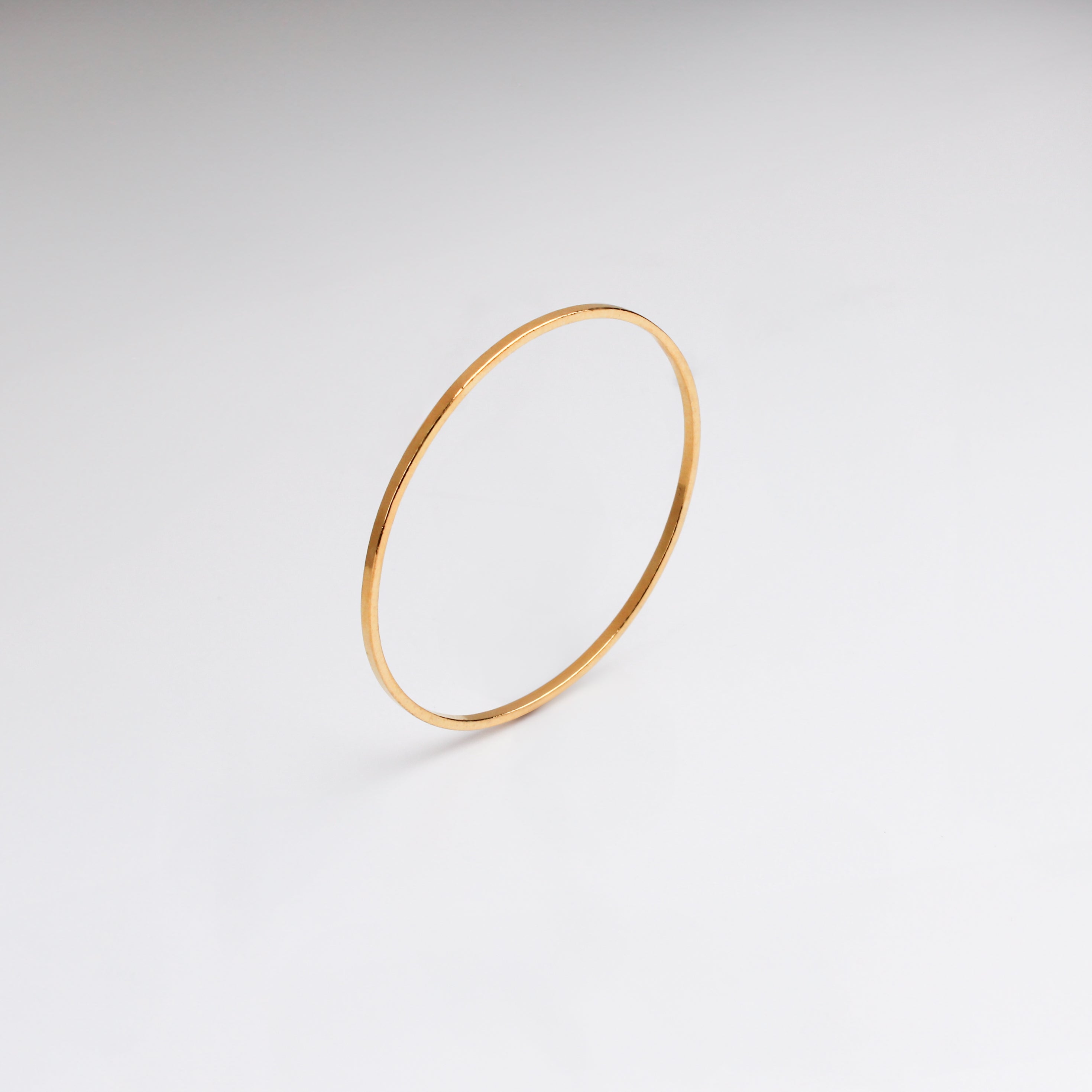 Plain Silver Bangle (Flat Shape) | 92.5 Silver | 22K Gold Plated