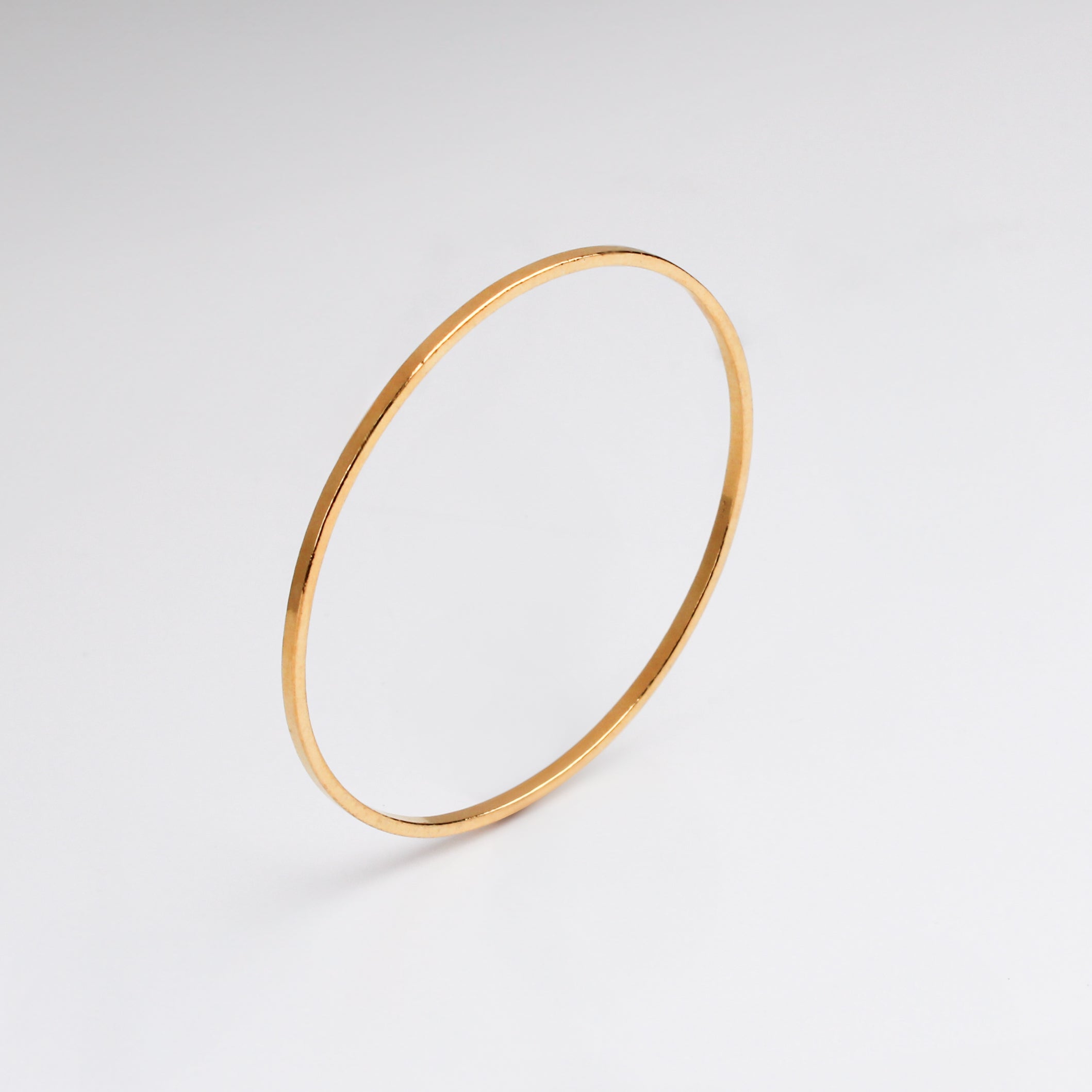 Plain Silver Bangle (Flat Shape) | 92.5 Silver | 22K Gold Plated