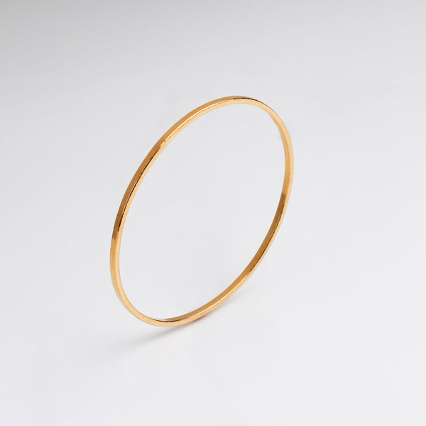 Plain Silver Bangle (Flat Shape) | 92.5 Silver | 22K Gold Plated