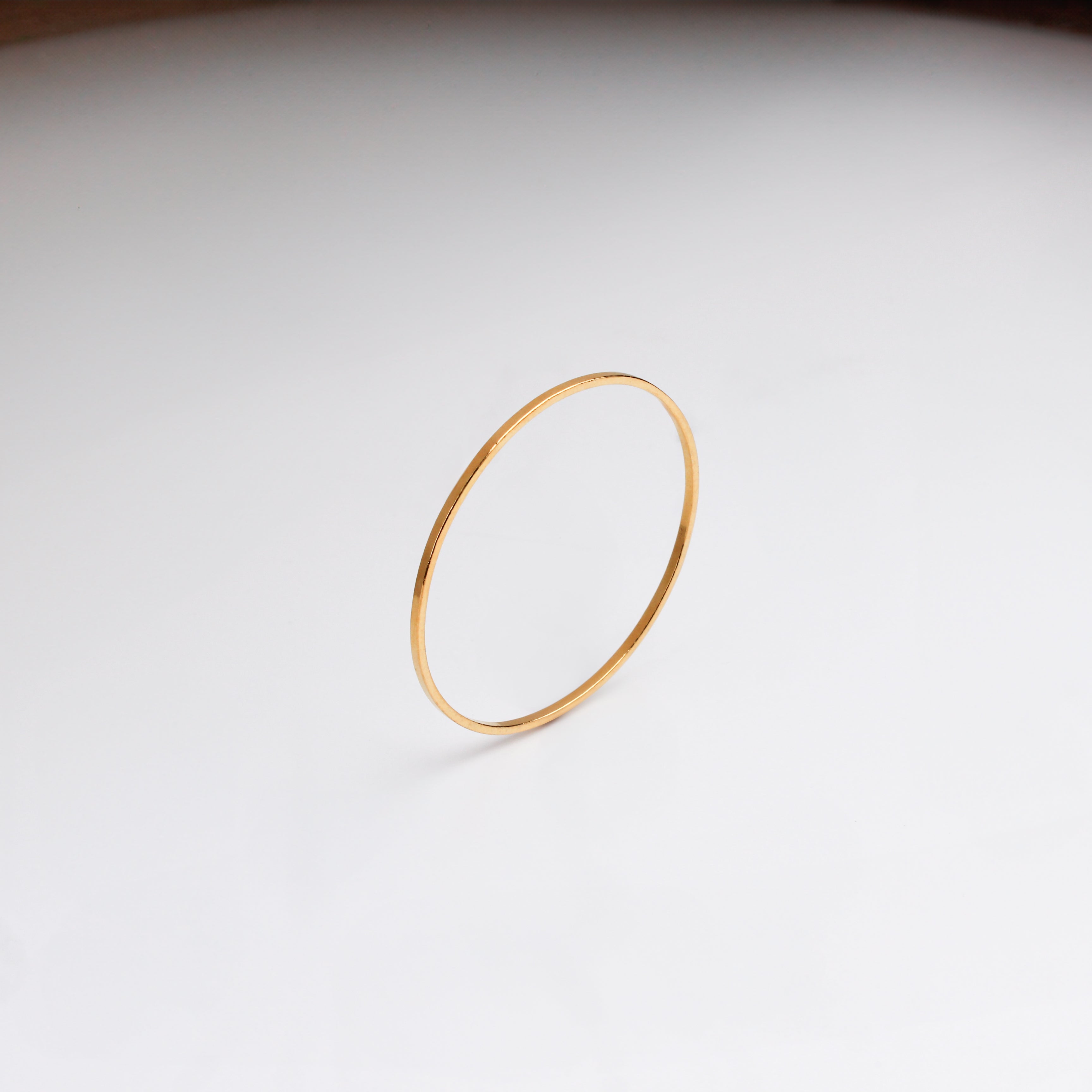 Plain Silver Bangle (Flat Shape) | 92.5 Silver | 22K Gold Plated