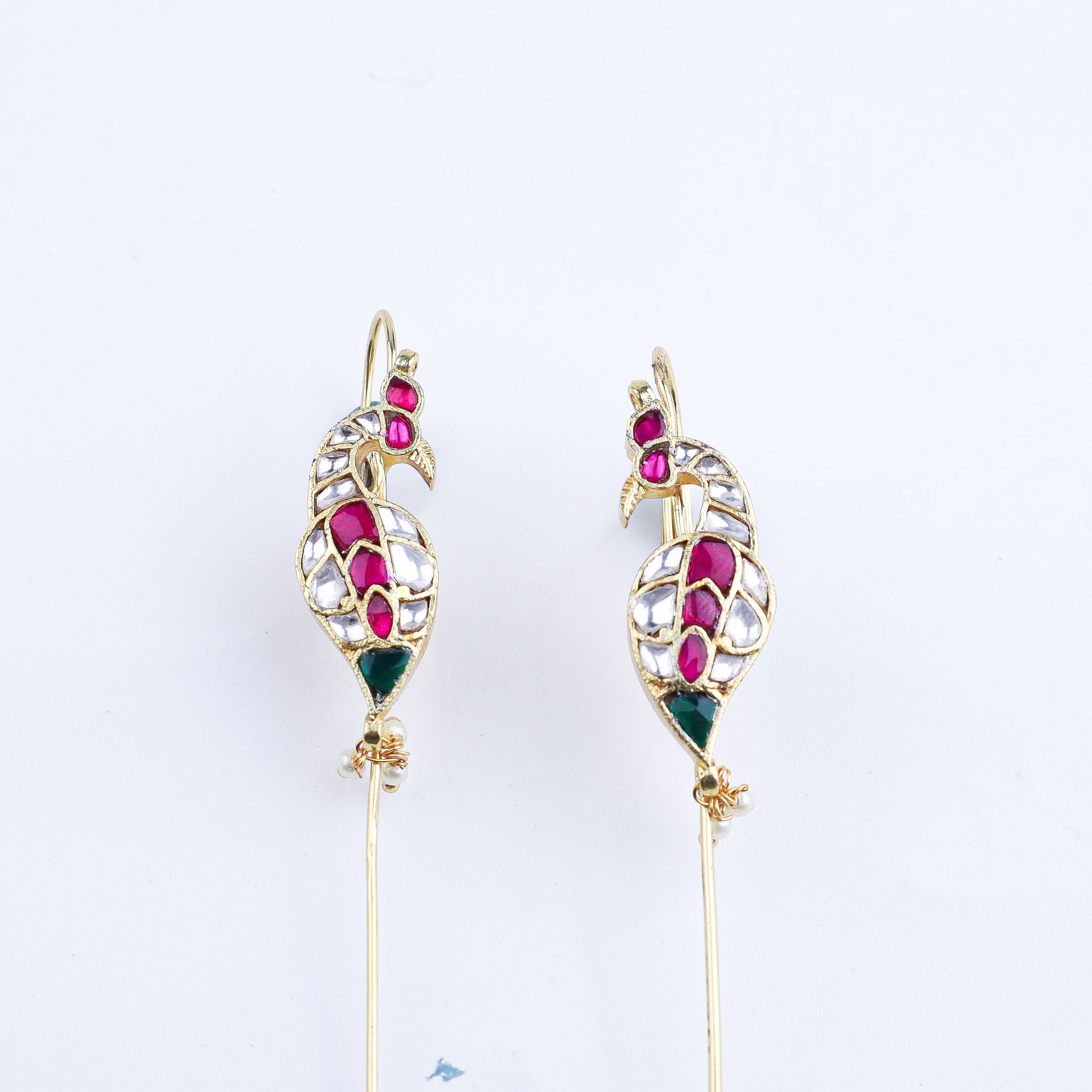Detailed view of 22K gold-plated fashion ear cuff highlighting intricate motifs, textured detailing, and a premium 22K gold-plated finish