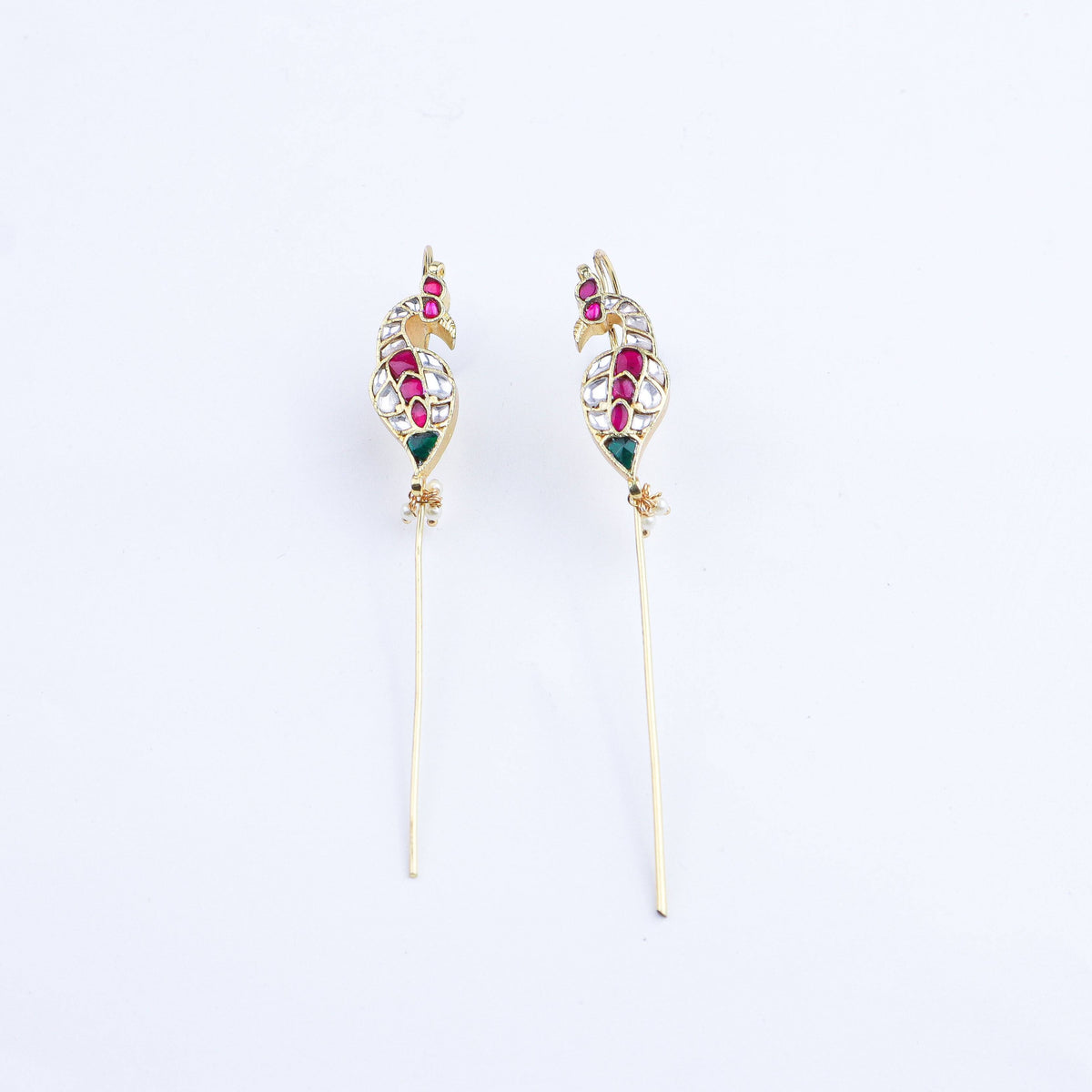 Detailed view of 22K gold-plated fashion ear cuff highlighting intricate motifs, textured detailing, and a premium 22K gold-plated finish