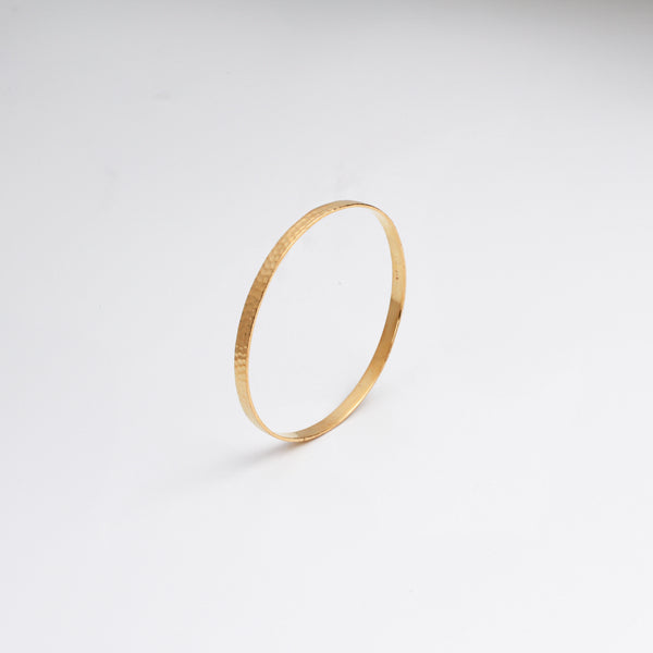 Hammered Silver Bangle | 92.5 Silver | 22K Gold Plated