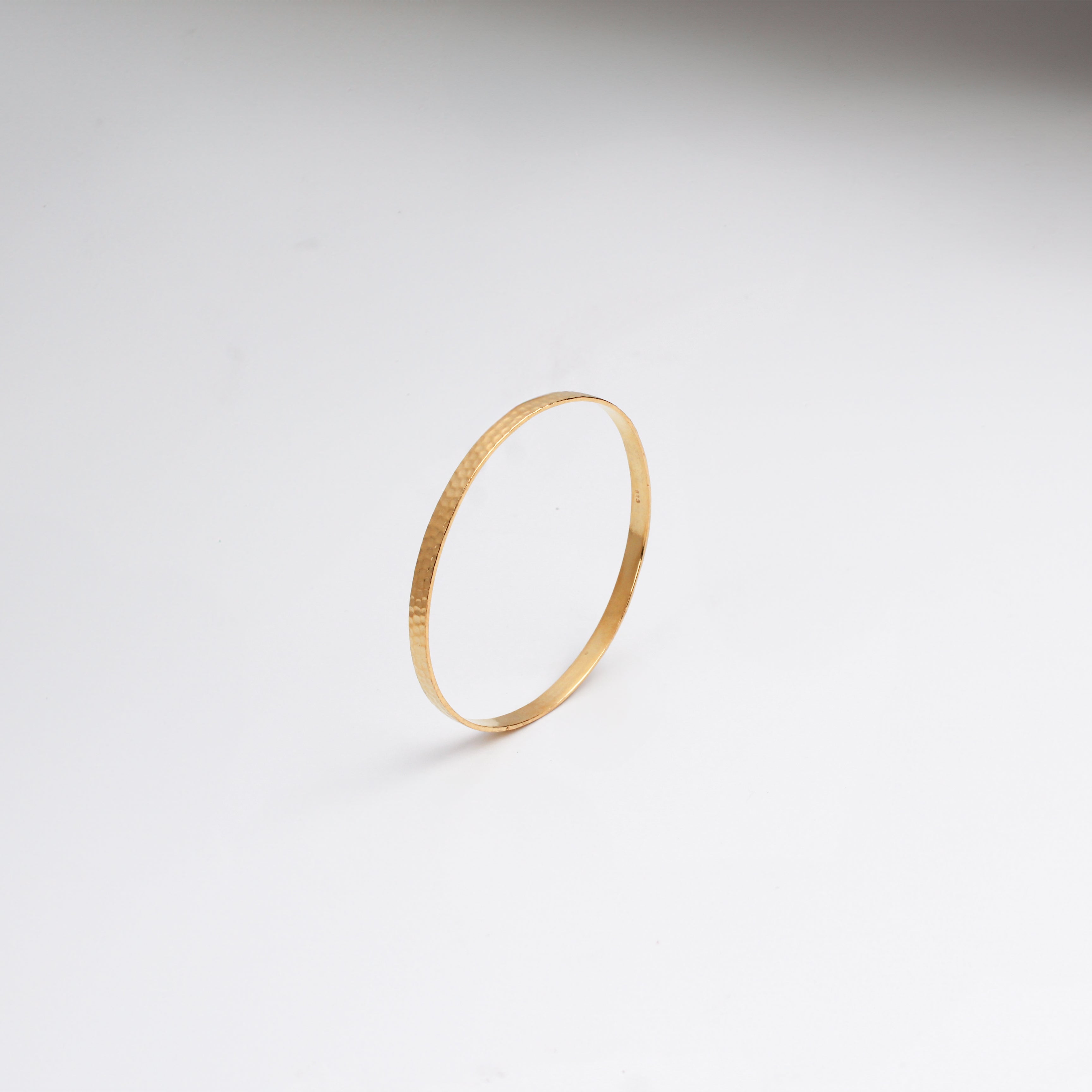 Hammered Silver Bangle | 92.5 Silver | 22K Gold Plated
