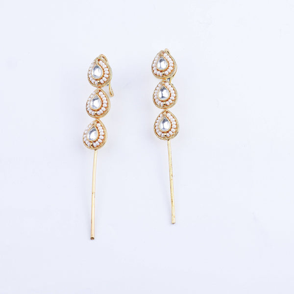 Close-up of 22K Gold-Plated Fashion Ear cuff showcasing intricate detailing, fine craftsmanship, and rich 22K gold-plated finish