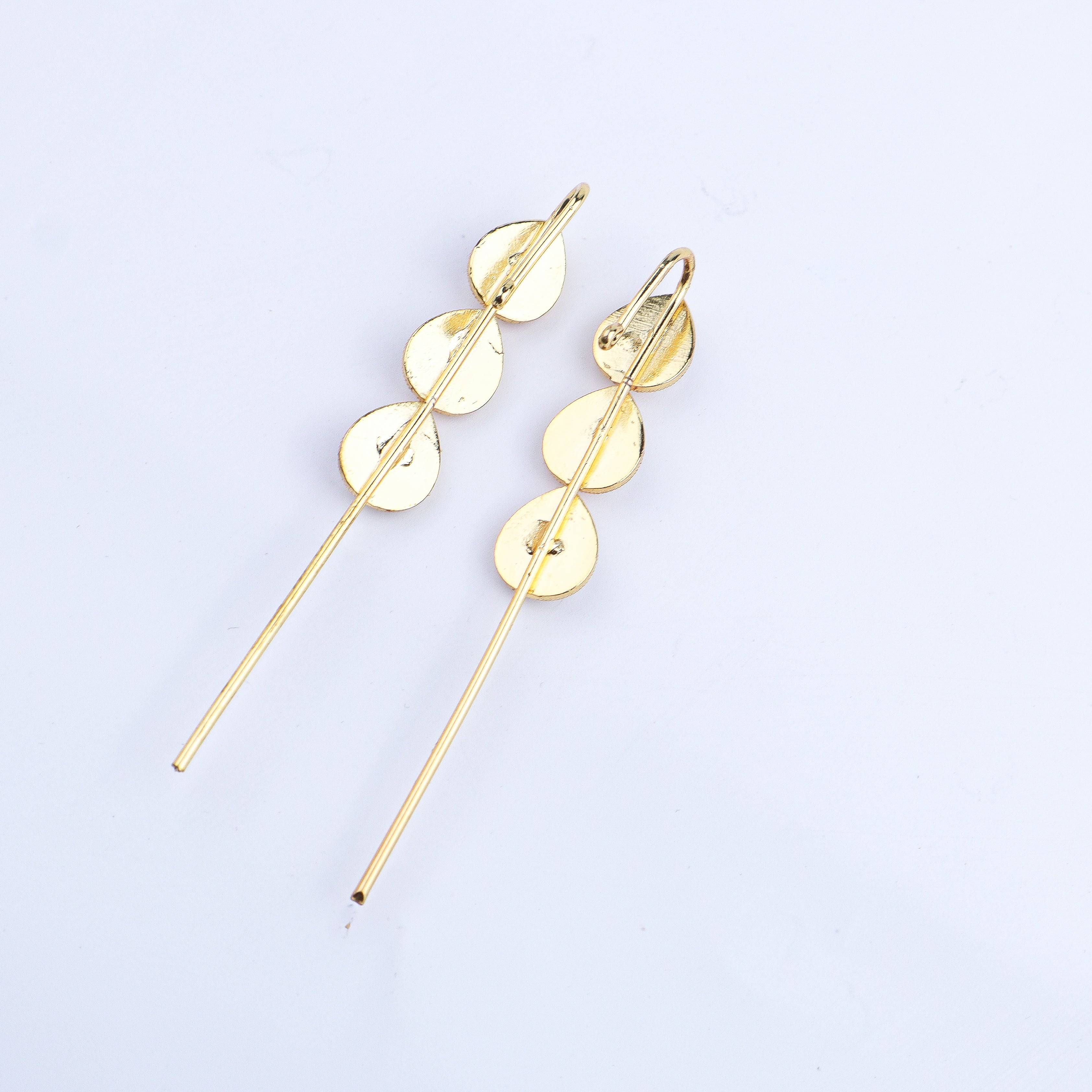 Angled view of 22K gold-plated fashion Ear cuff highlighting its elegant structure and polished gold finish