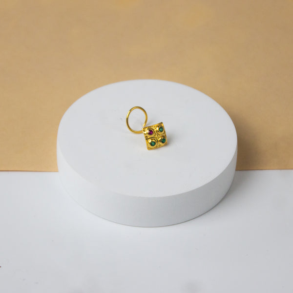 Silver Nakshatra Nose pin (Pierced, Gold Plated)