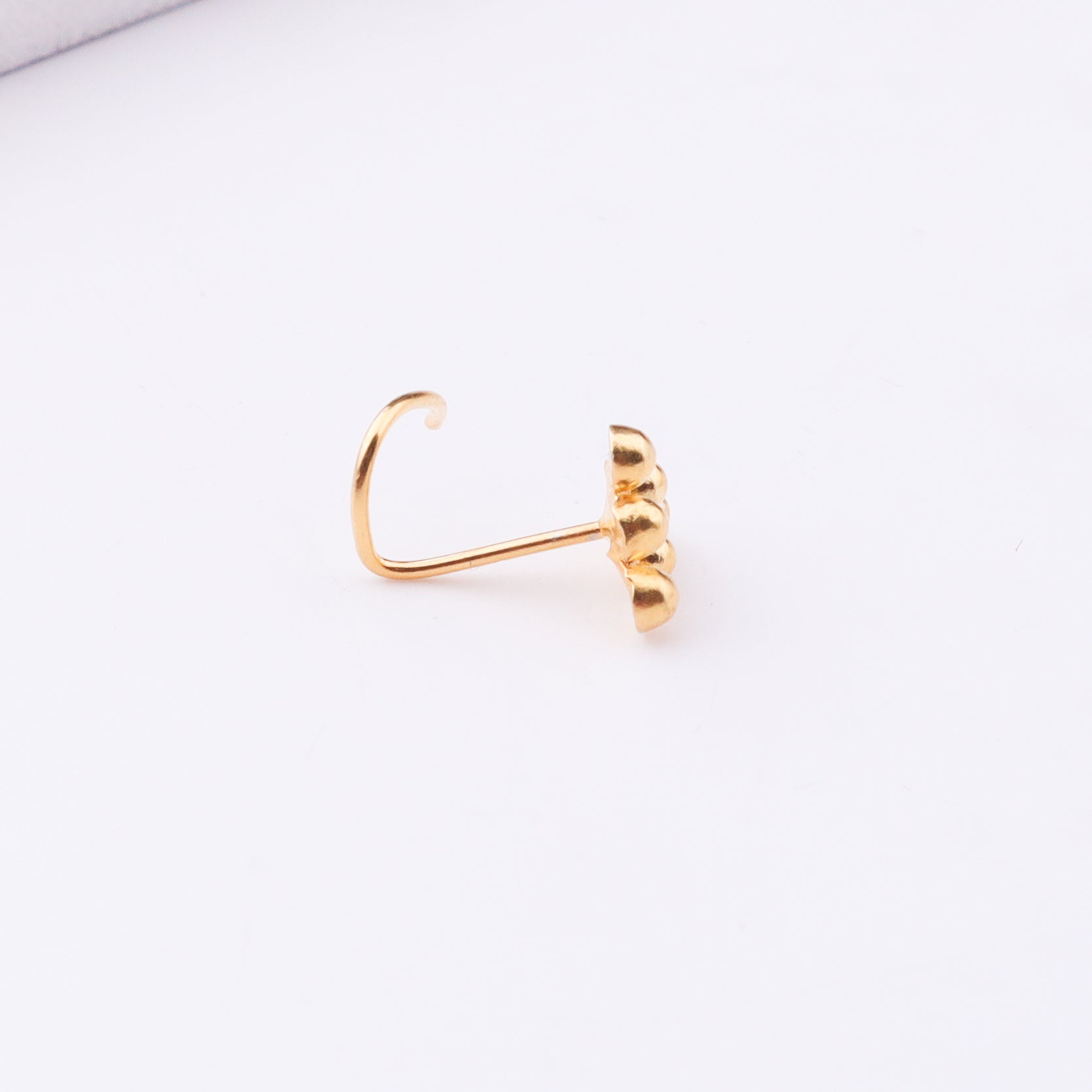 Gold Plated Silver Pyramid Nose Pin Pierced