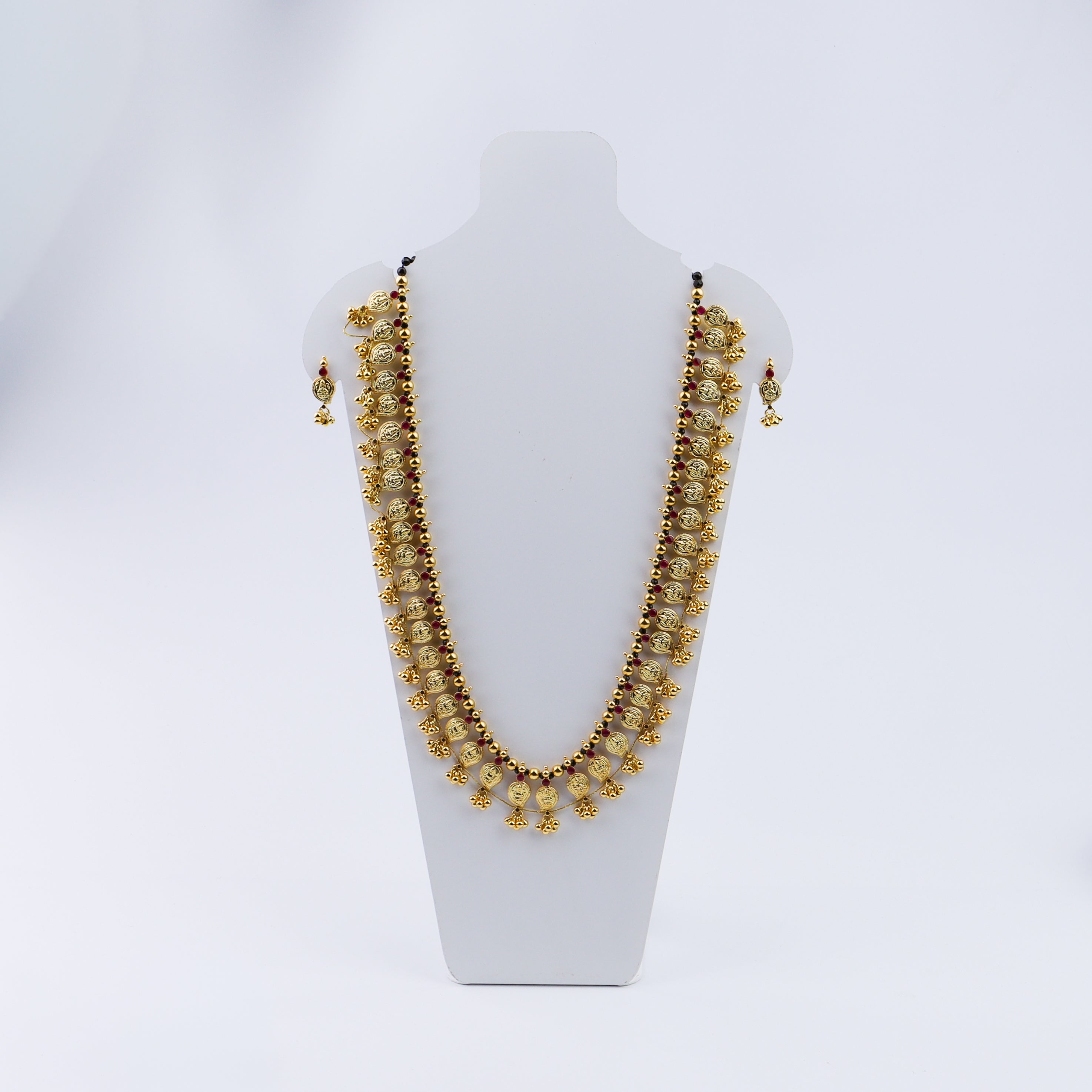 Gold Plated Mango Saaj with Black Spinels |22K Gold plated| 925 silver