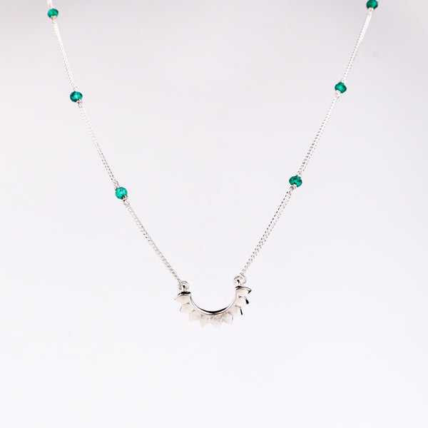 Petal Necklace with Green Onyx