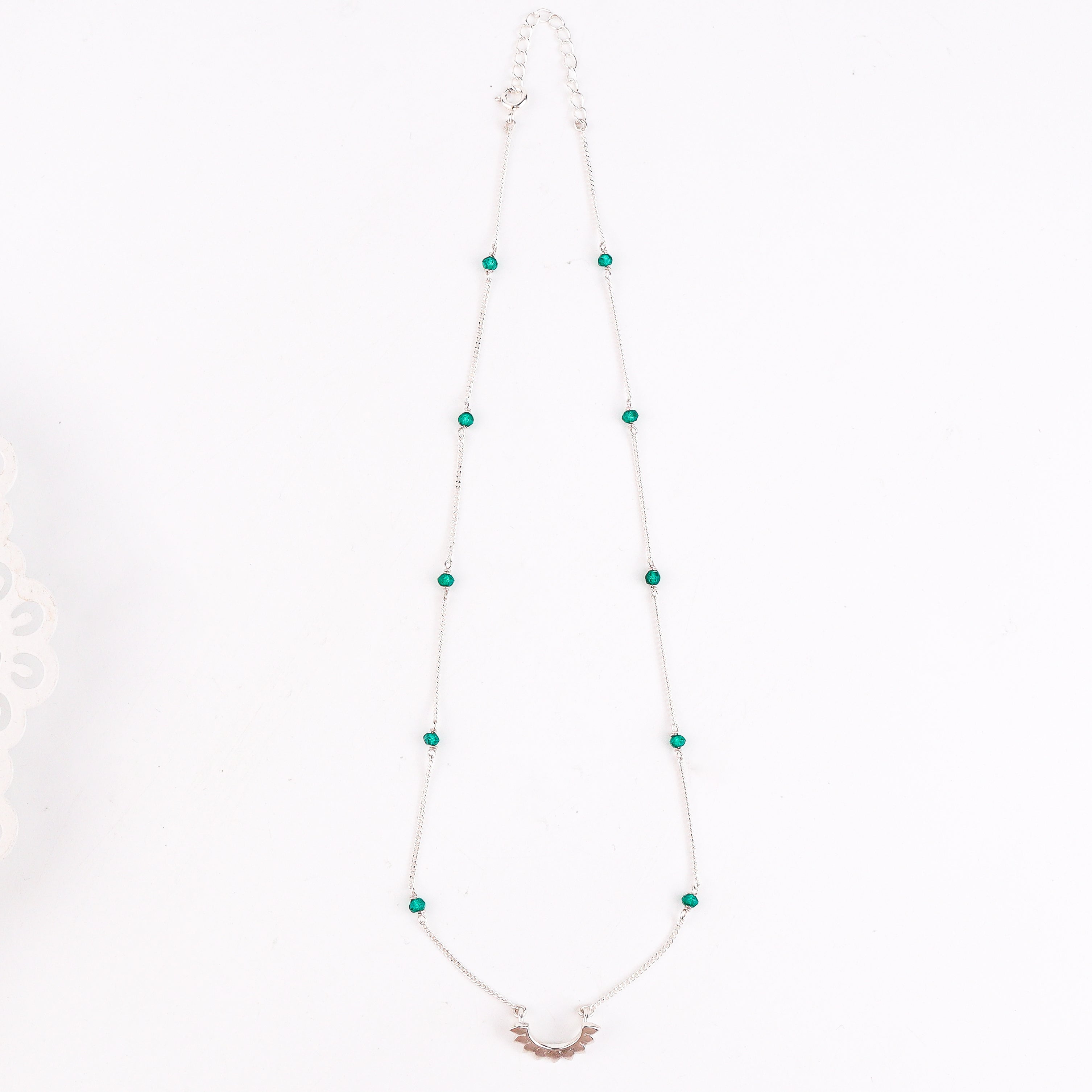 Petal Necklace with Green Onyx