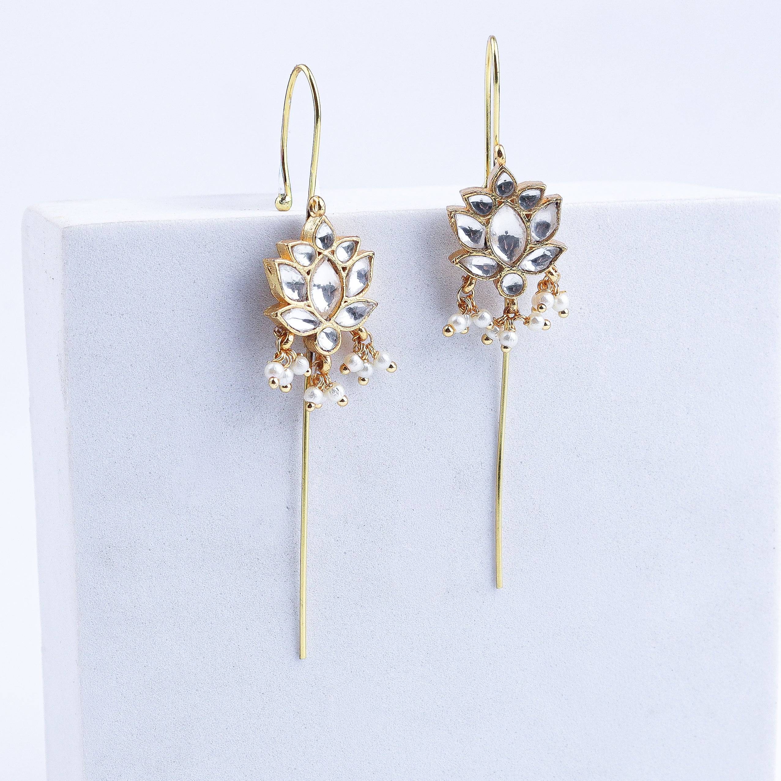 Close-up of 22K Gold-Plated Fashion Ear cuff showcasing intricate detailing, fine craftsmanship, and rich 22K gold-plated finish