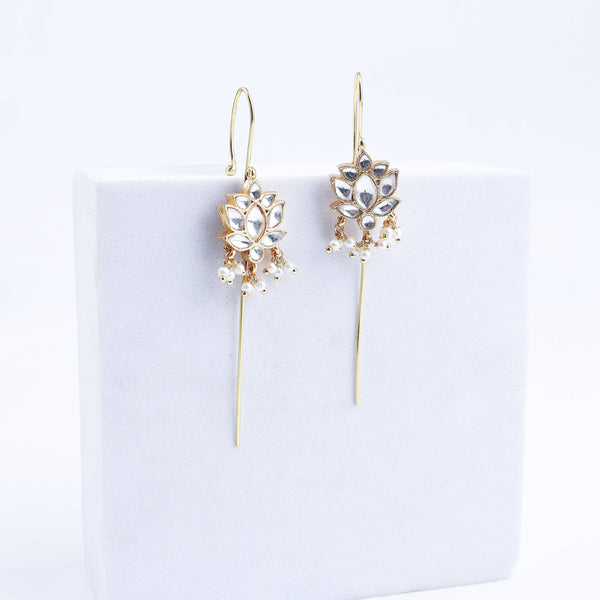Detailed view of a 22K gold-plated fashion ear cuff highlighting intricate motifs, textured detailing, and premium 22K gold plating