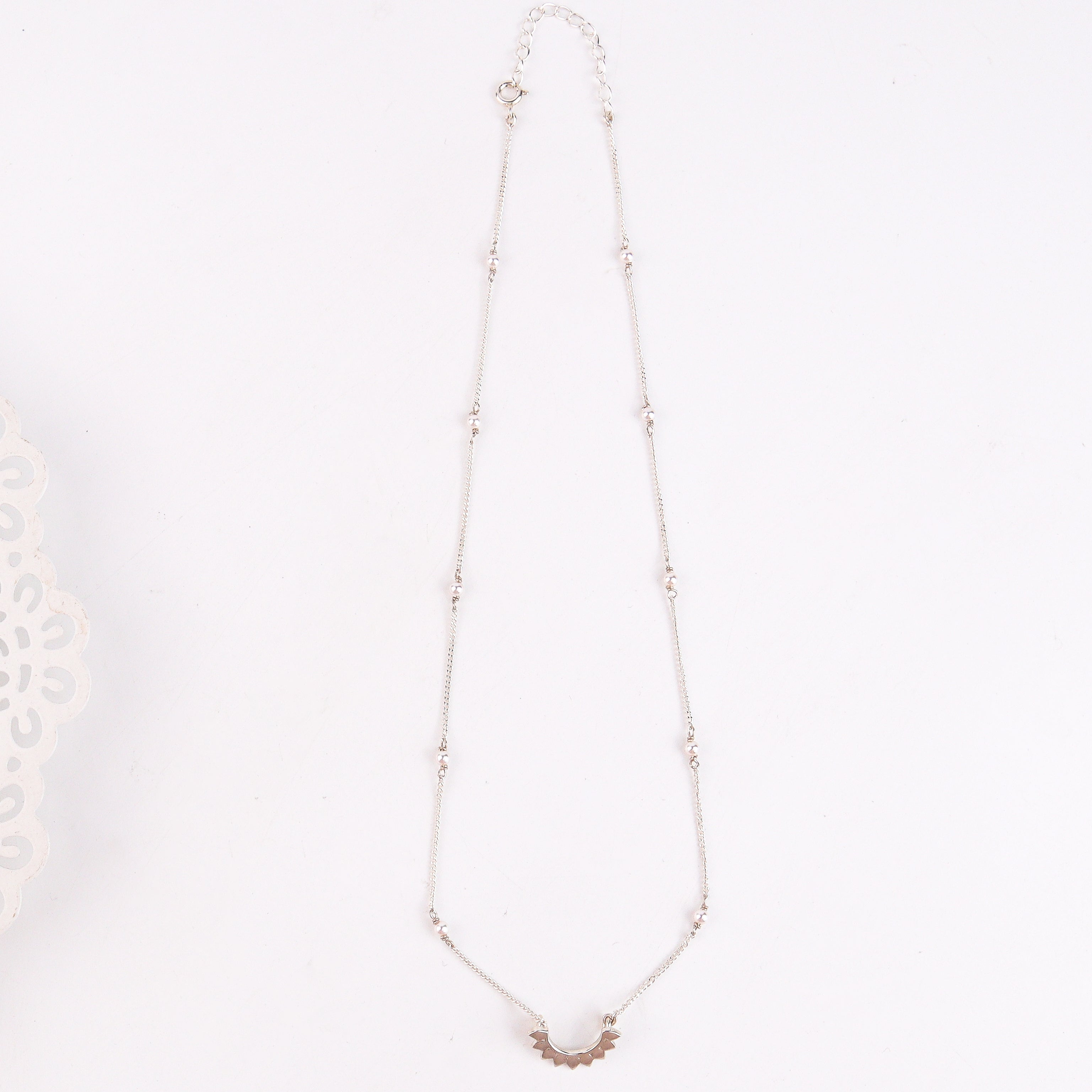 Petal Necklace with Pearls