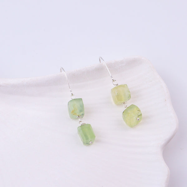 Prehnite Silver Earrings (Project Handmade)