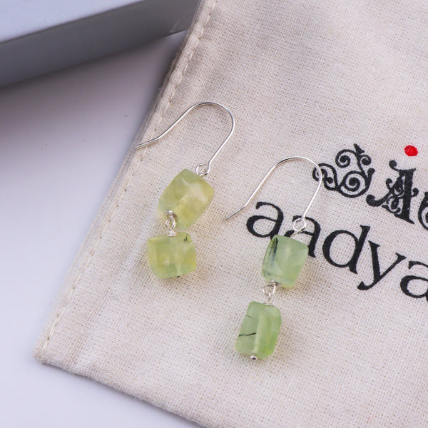 Prehnite Silver Earrings (Project Handmade)