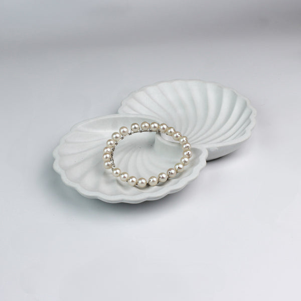 Woven Pearl Silver Bracelet