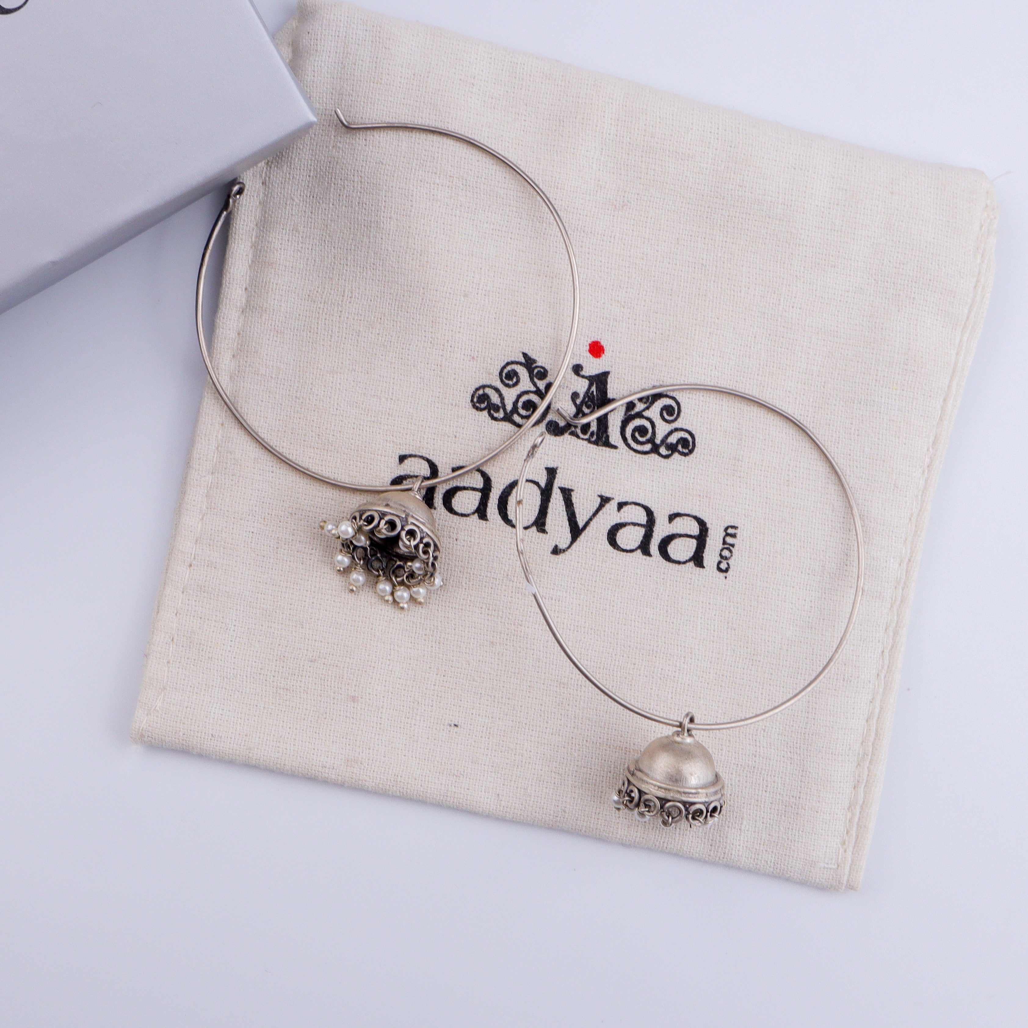 Silver Large Hoops Jhumki