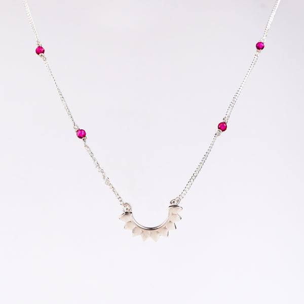 Petal Necklace with Rubies