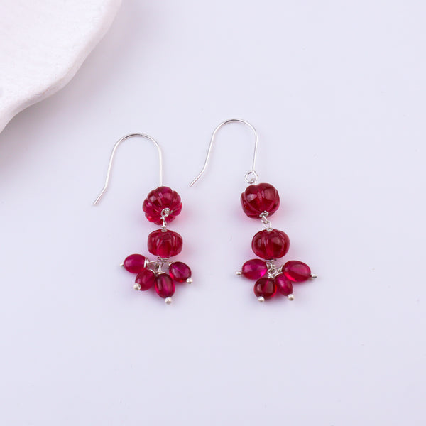Ruby Silver Earrings (Project Handmade)