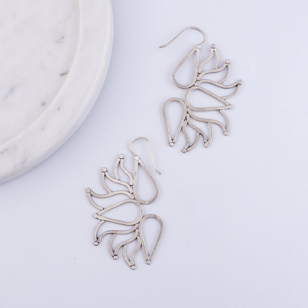 Saroj ( Lotus ) Hammered Earring