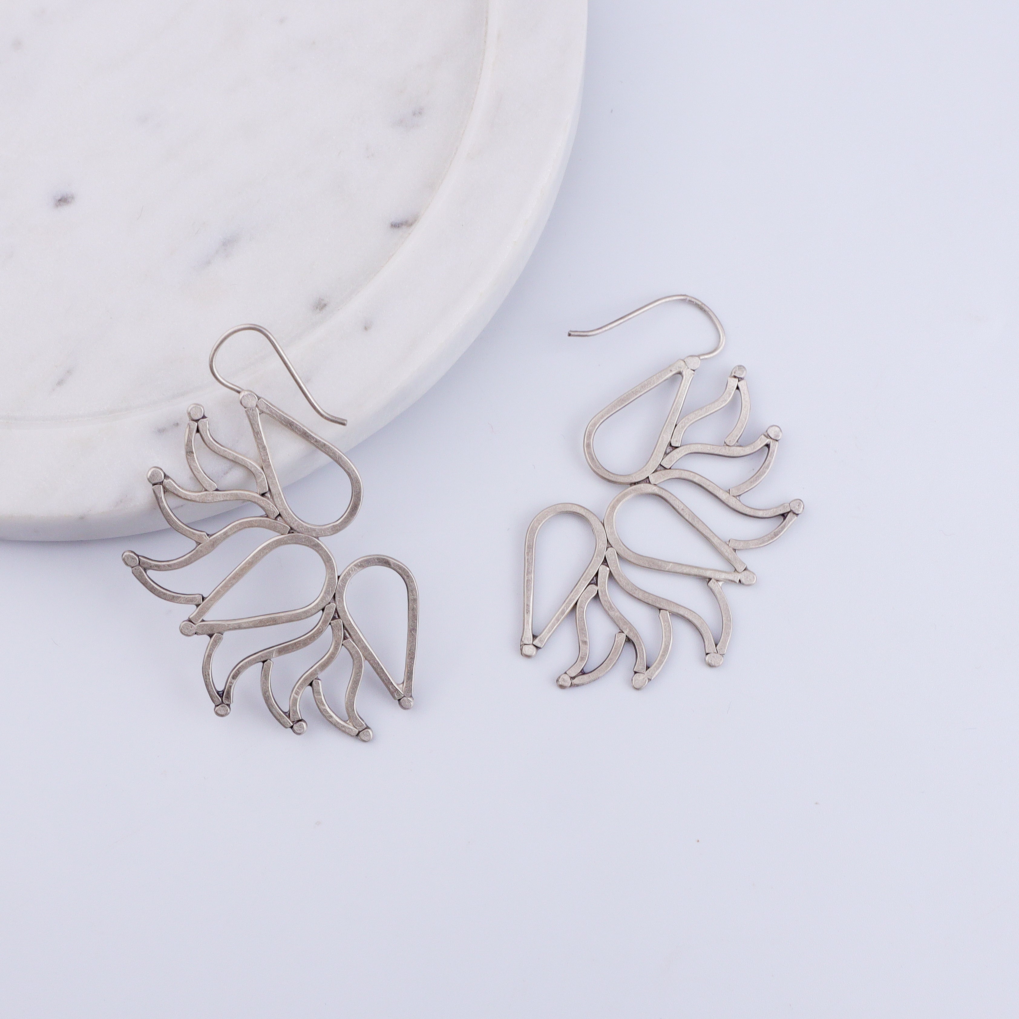 Saroj ( Lotus ) Hammered Earring