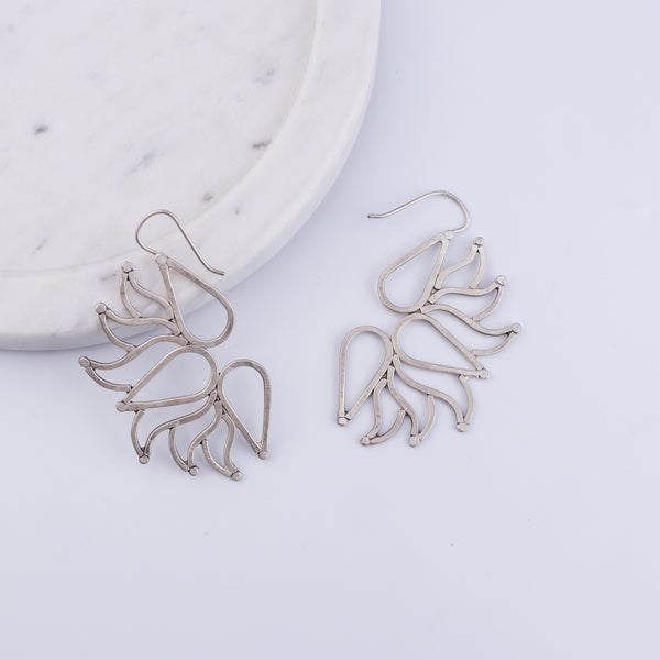 Saroj ( Lotus ) Hammered Earring