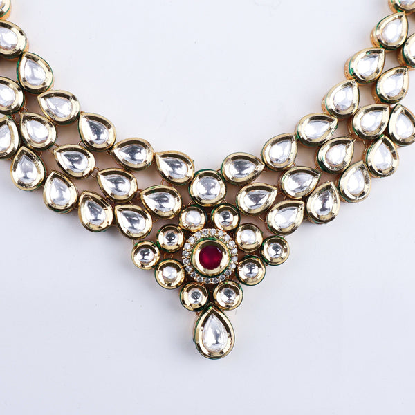 Close-up of 22K Gold-Plated Fashion Set showcasing intricate detailing, fine craftsmanship, and rich 22K gold plating