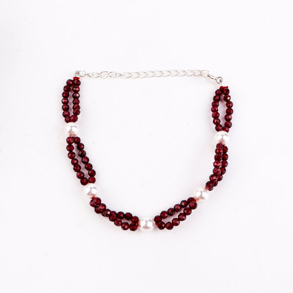 Garnet & Pearl Bracelet