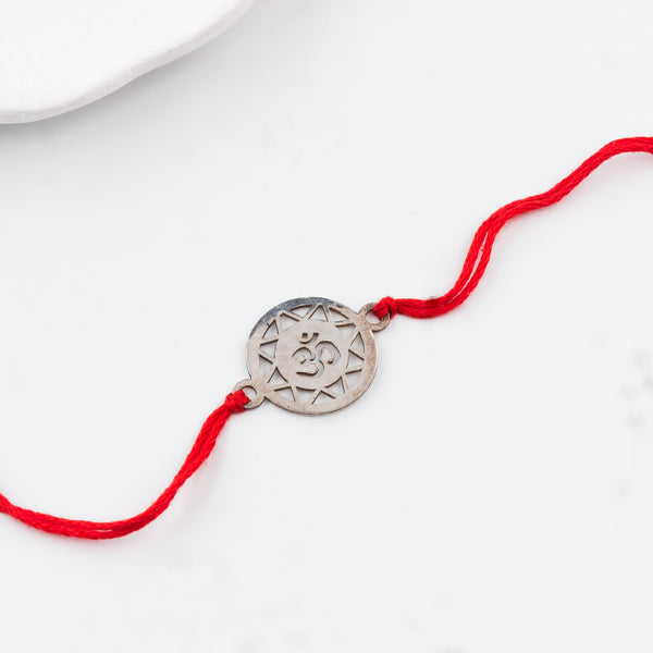 Handcrafted Silver Rakhi: Om