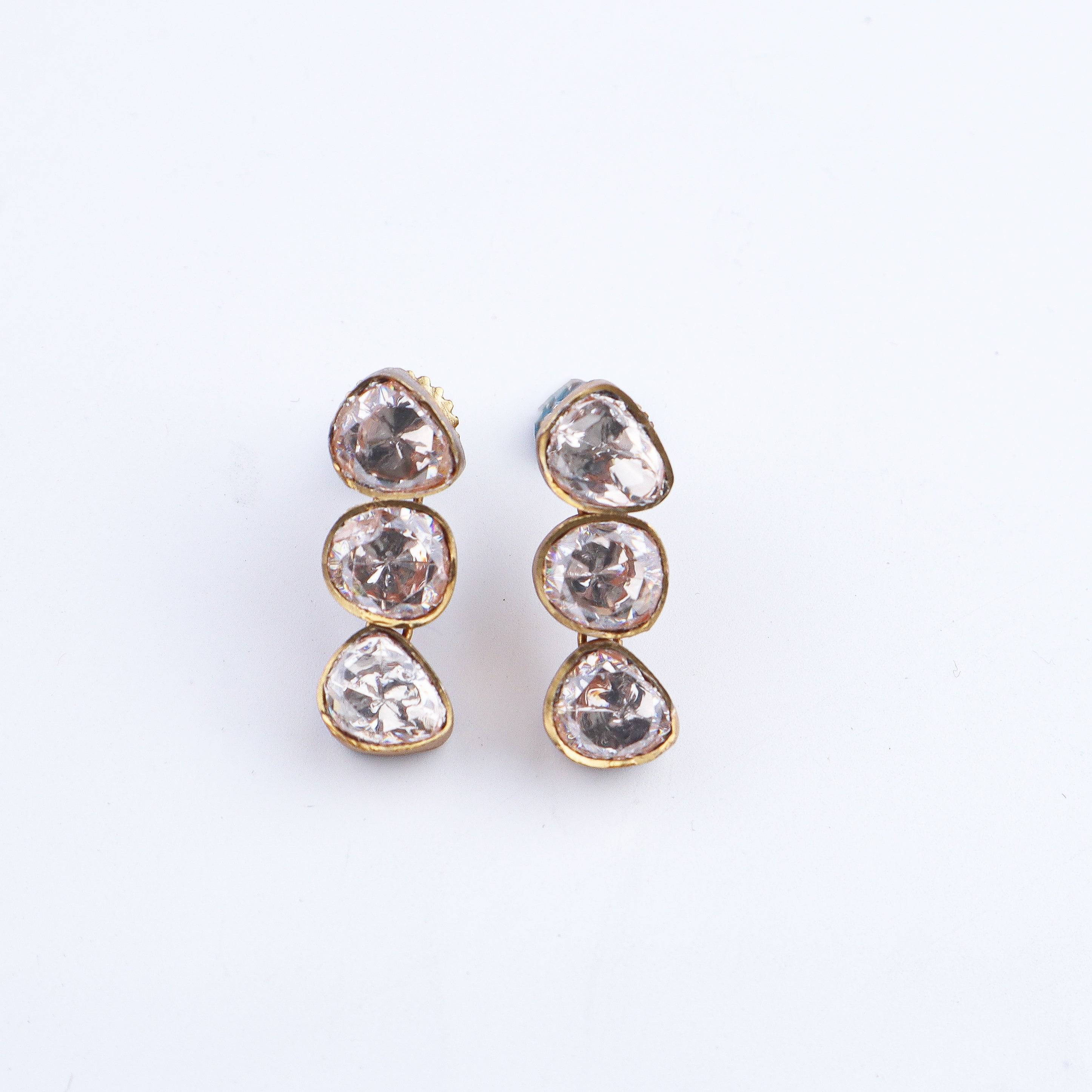 Angled view of 22K gold-plated fashion Set highlighting the coordinated design, elegant structure, and polished gold finish