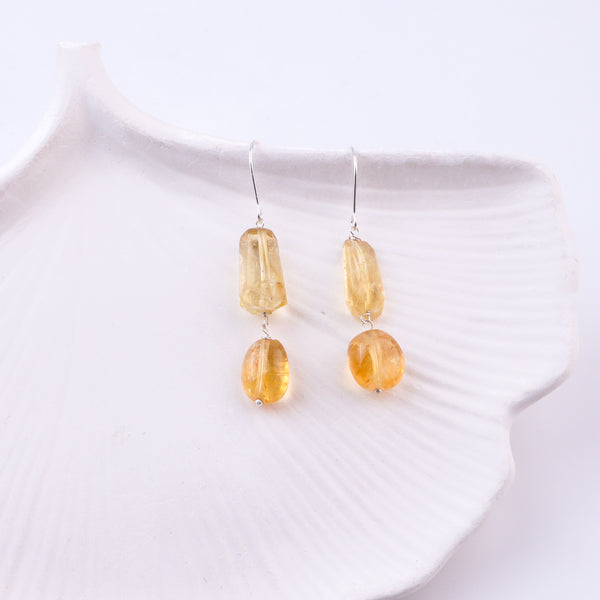 Citrine Silver Earrings (Project Handmade)