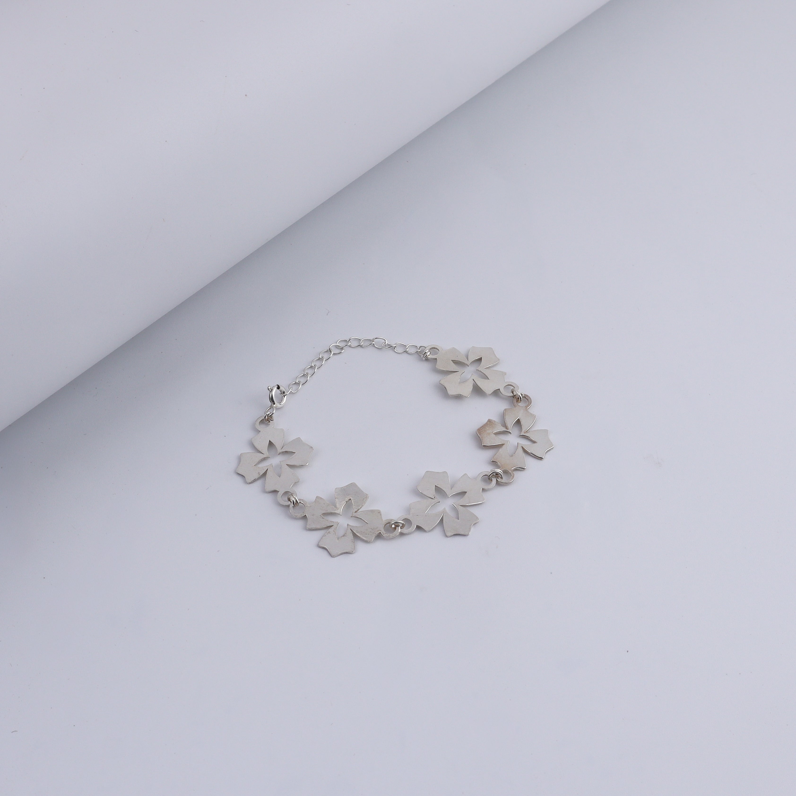 Silver Floral Multi Motif Bracelet