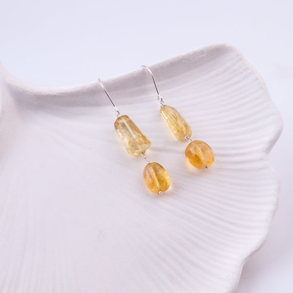 Citrine Silver Earrings (Project Handmade)