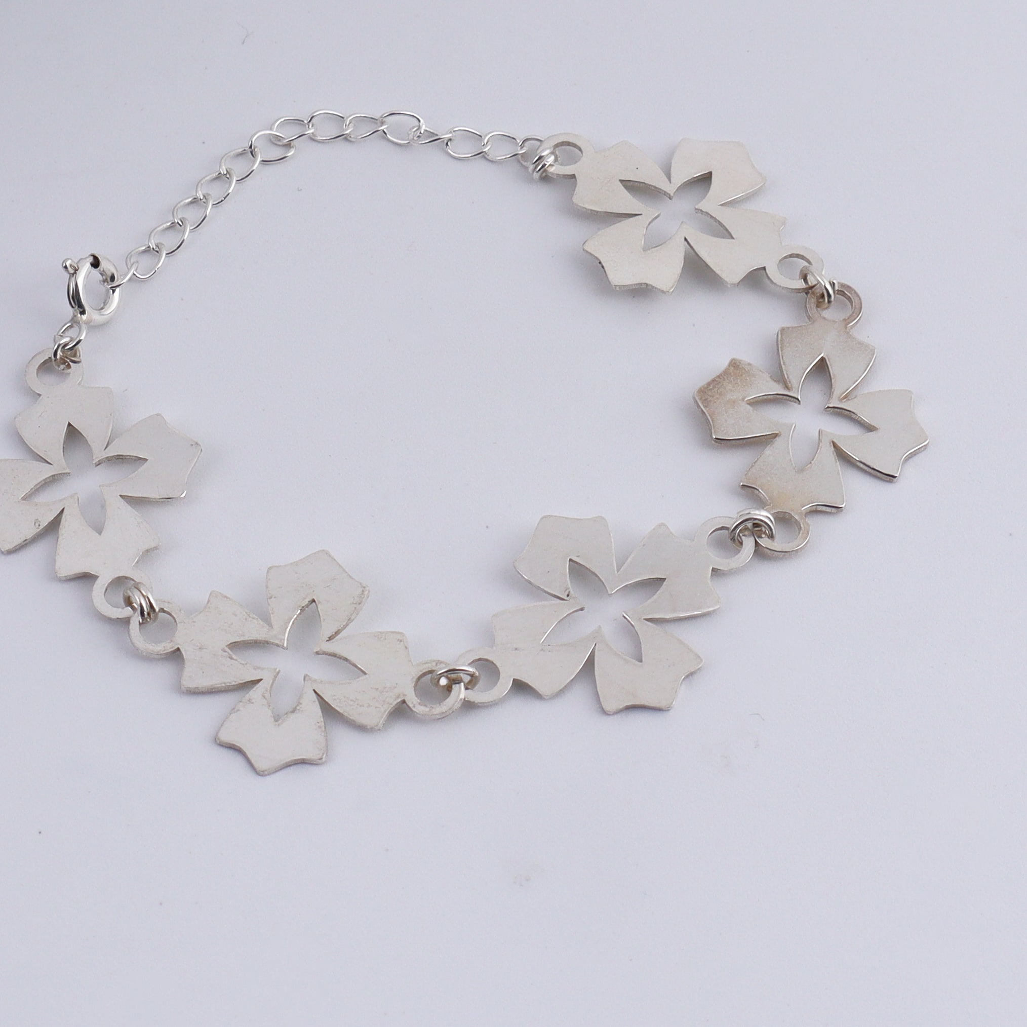 Silver Floral Multi Motif Bracelet