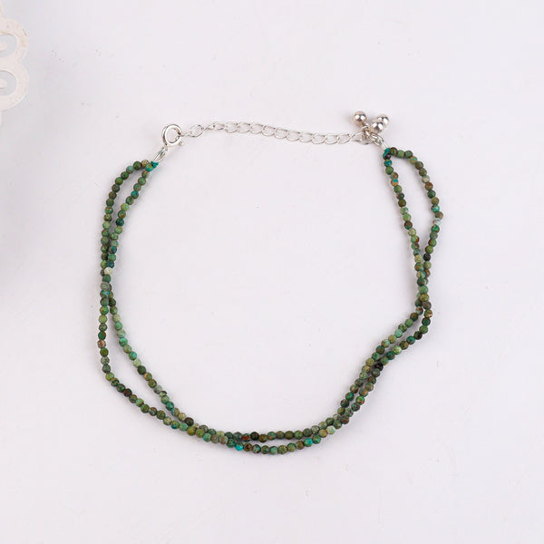 Double Layered Firoza Anklet with Ghungroo