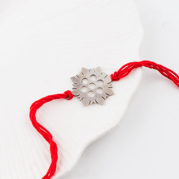 Silver Laser cut Rakhi