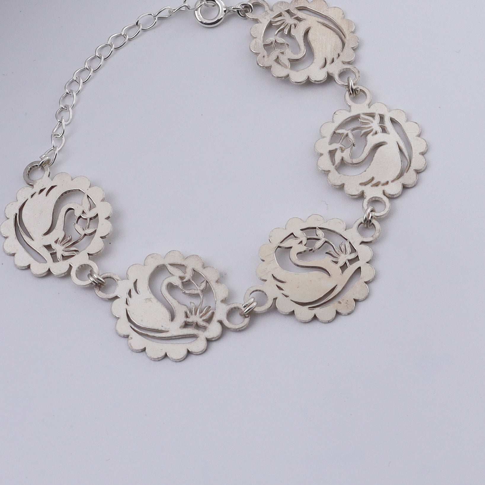Silver Swan Multi-Motif Bracelet