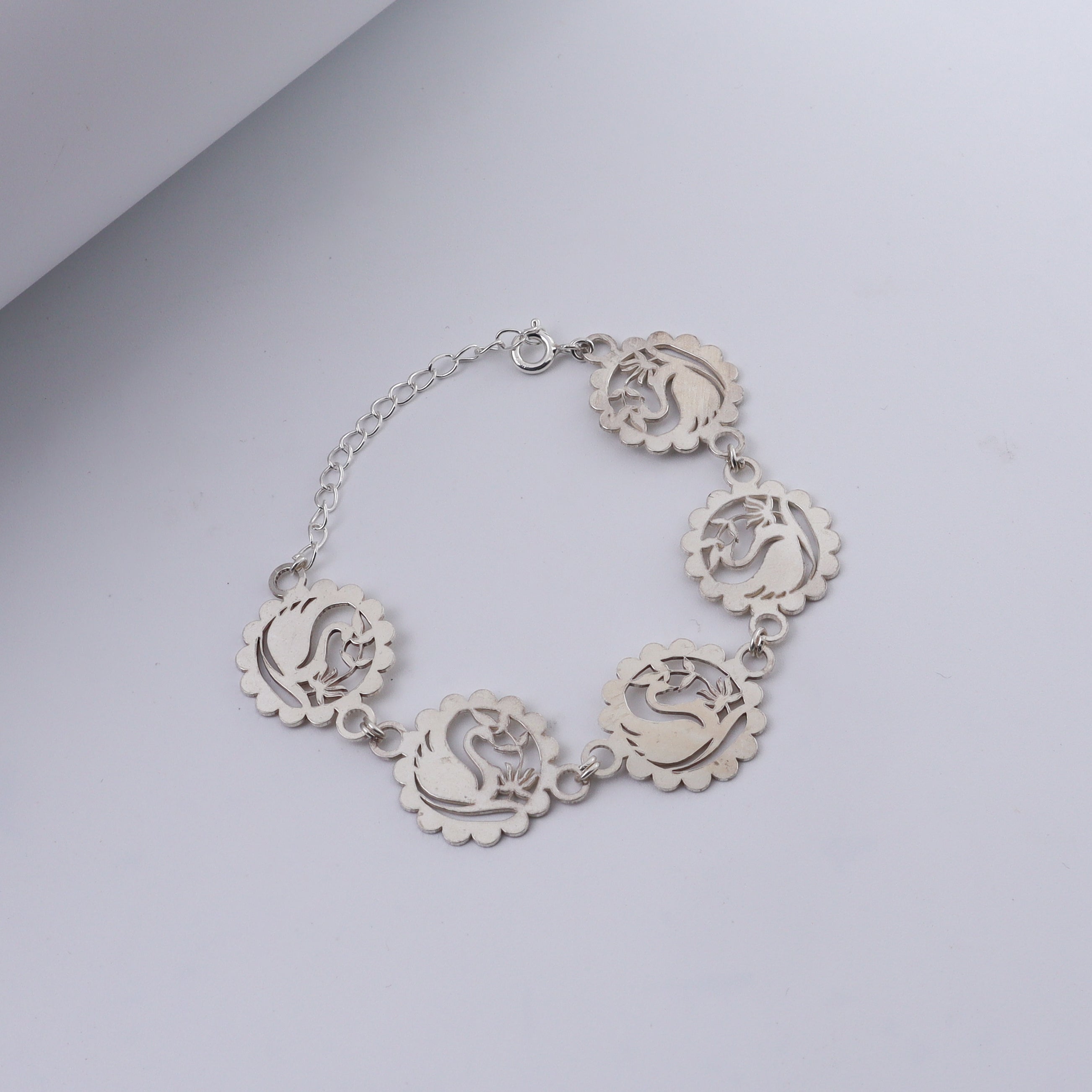 Silver Swan Multi-Motif Bracelet