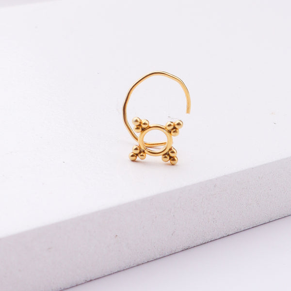 Gold plated Nabha nose pin pierced jewelry