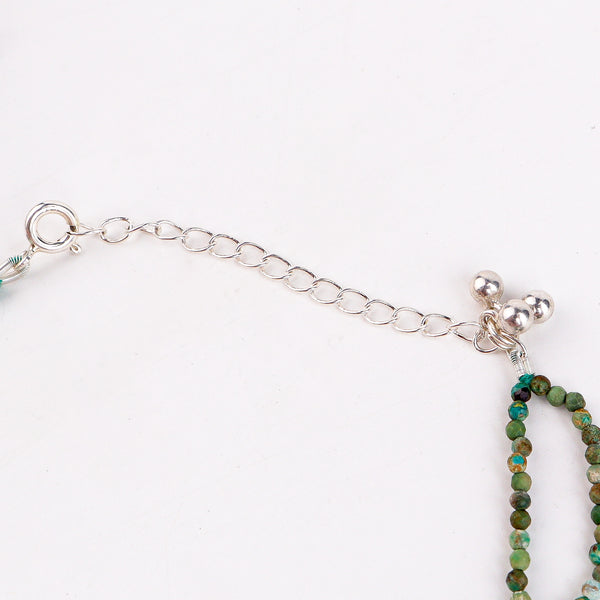 Double Layered Firoza Anklet with Ghungroo