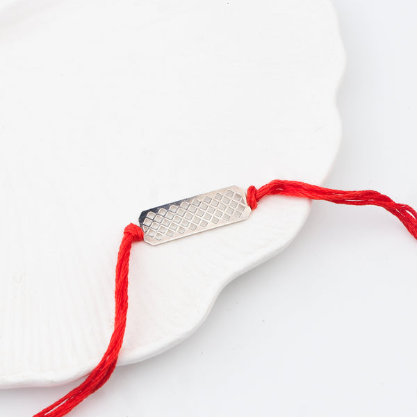 Silver Laser cut Rakhi