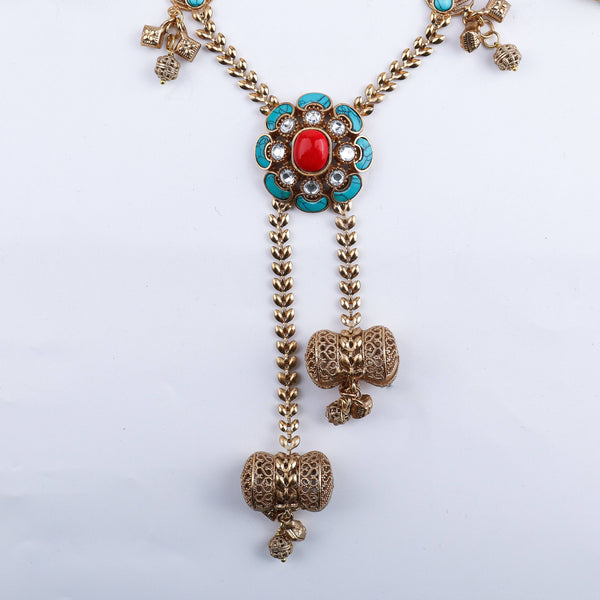 Close-up of 22K Gold-Plated Fashion Set showcasing intricate detailing, fine craftsmanship, and rich 22K gold plating