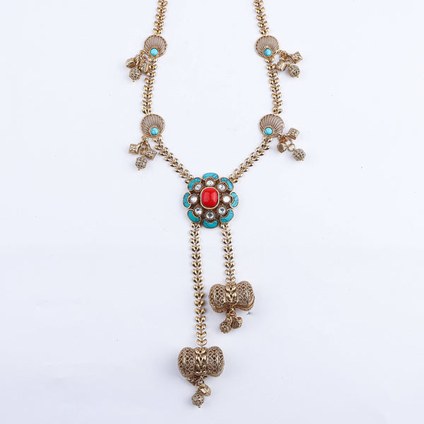 Close-up of 22K Gold-Plated Fashion Set showcasing intricate detailing, fine craftsmanship, and rich 22K gold plating
