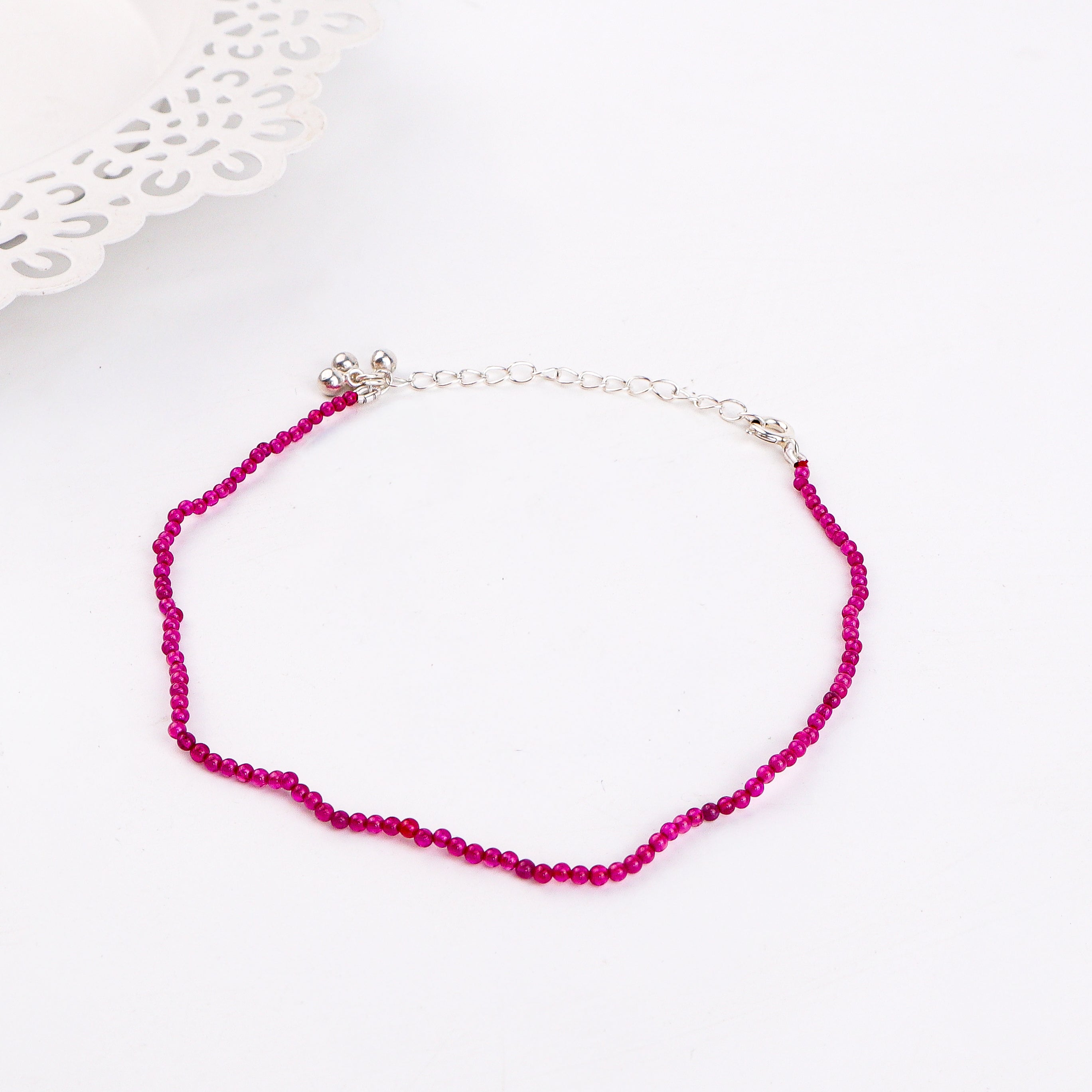Ruby Anklet with Ghungroo