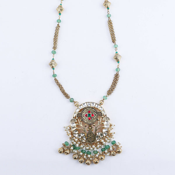 Close-up of 22K Gold-Plated Fashion Set showcasing intricate detailing, fine craftsmanship, and rich 22K gold plating
